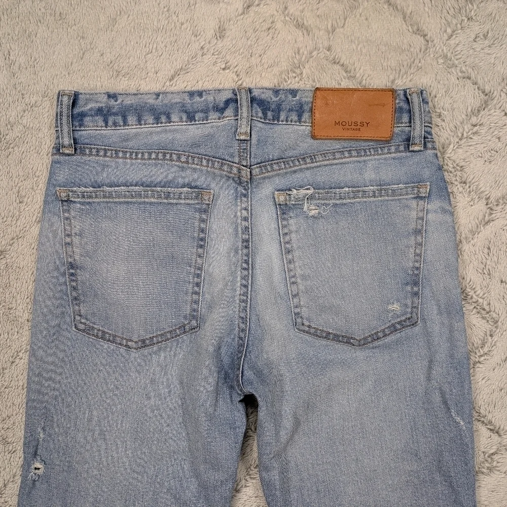 Moussy Jeans Women's 25 Blue Light Vintage Qualls Skinny Distressed Cotton 26”